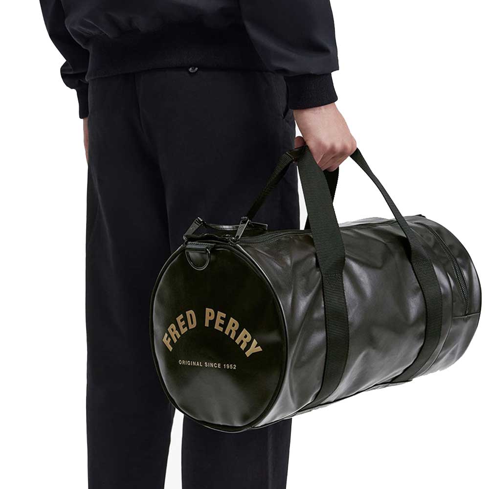 フレッドペリーバッグFREDPERRYTonalClassicBarrelBagL7260(BLACK・UNIFORMGREEN)バレルバッグドラムバッグボストンバッグ