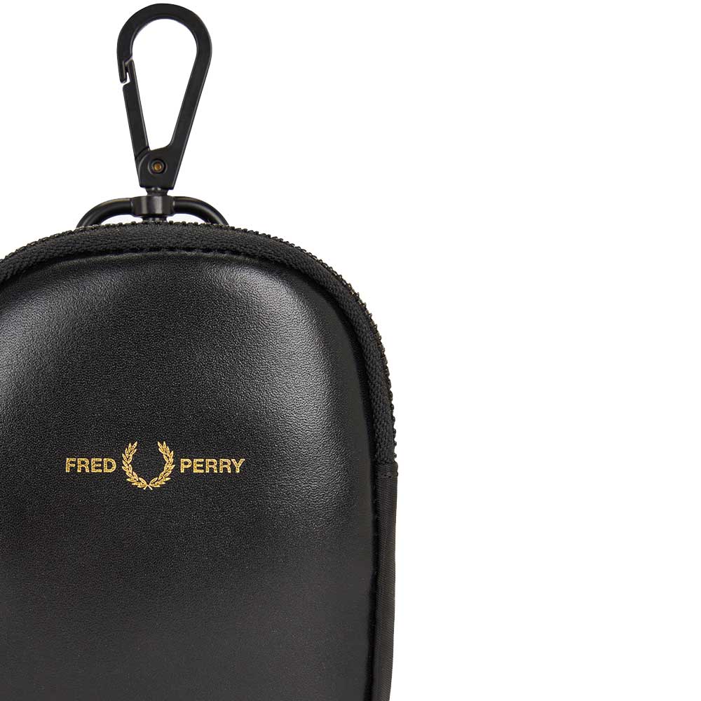 FREDPERRYフレッドペリーNylonTwillLeatherCoinPurseL7263774(BLACK/GOLD)天然皮革レザー財布小銭入れ