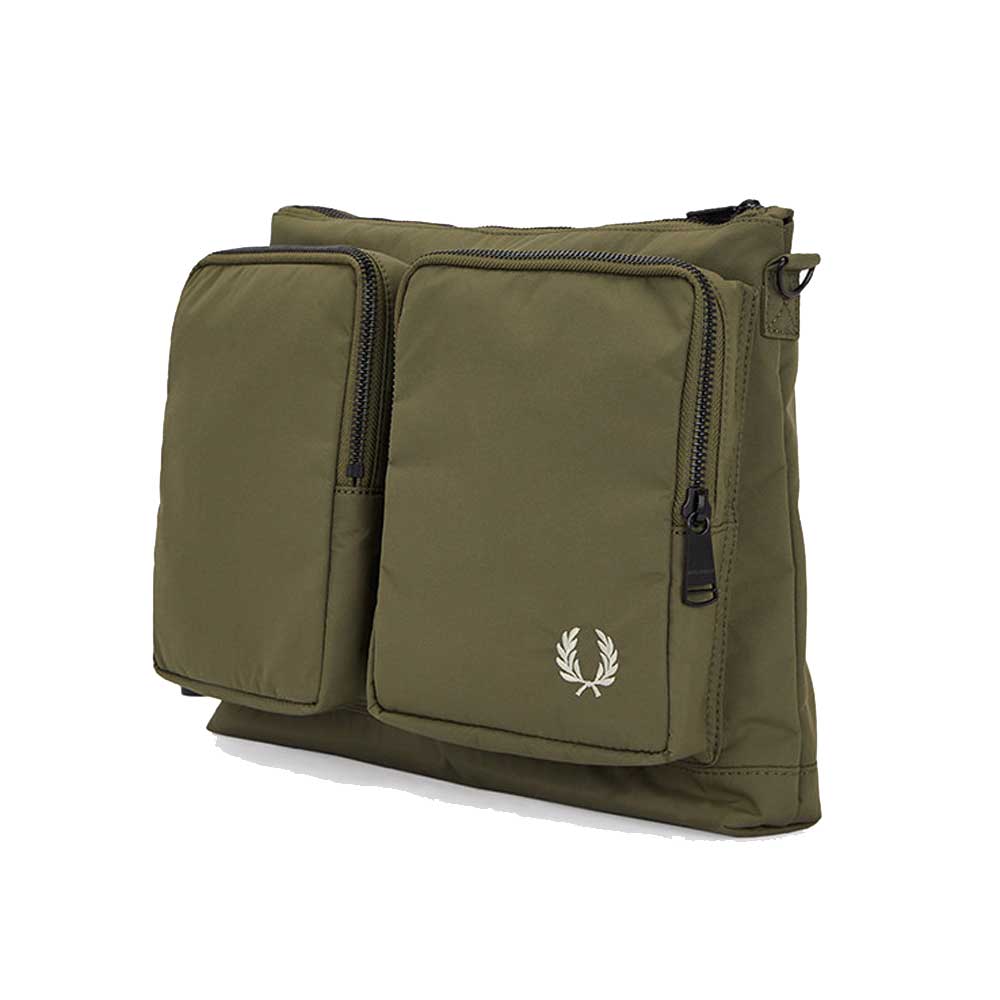 FREDPERRYフレッドペリーNylonPocketSideBagL7270v71(UNIFORMGREEN/WARMGREY)ショルダーバッグボディバックサイドバッグ