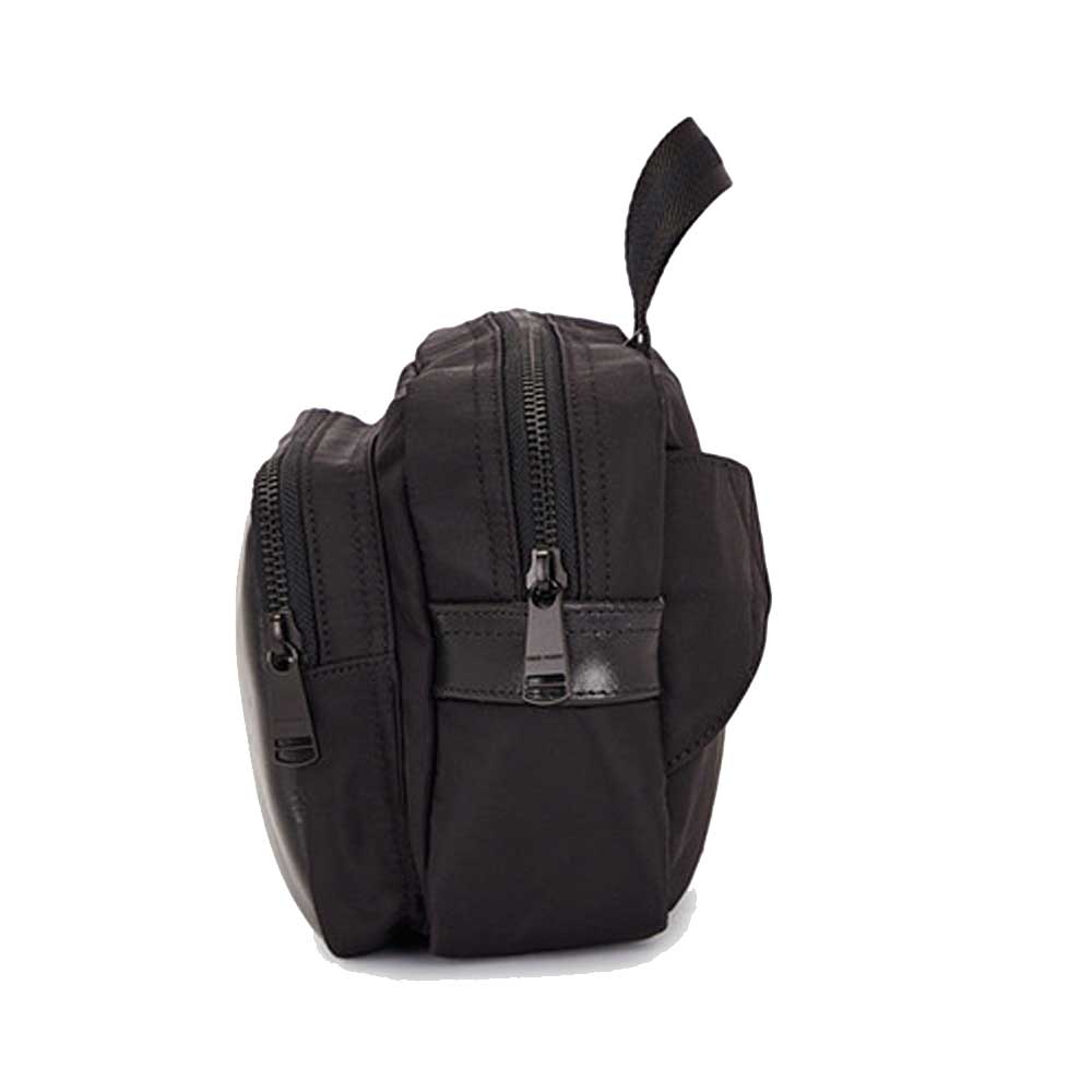 FREDPERRYフレッドペリーNylonTwillLeatherXbodyBagL7280774(BLACK/GOLD)クロスバッグボディバックウェストバッグ