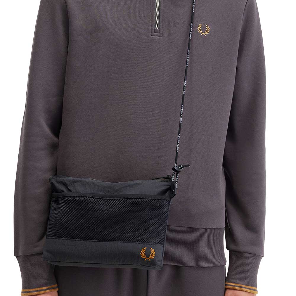 FREDPERRYフレッドペリーCrinkleNylonMeshSacocheBagL7287297(ANCHORGREY)ポーチサコッシュボディバックメッセンジャーバッグ