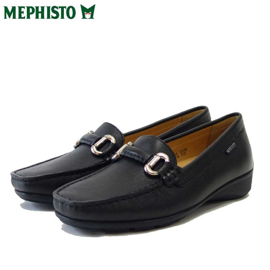 メフィストMEPHISTONATALA(ナタラ)ブラック天然皮革スリッポンウォーキングシューズモカシン(レディース)「靴」正規品快適靴旅行