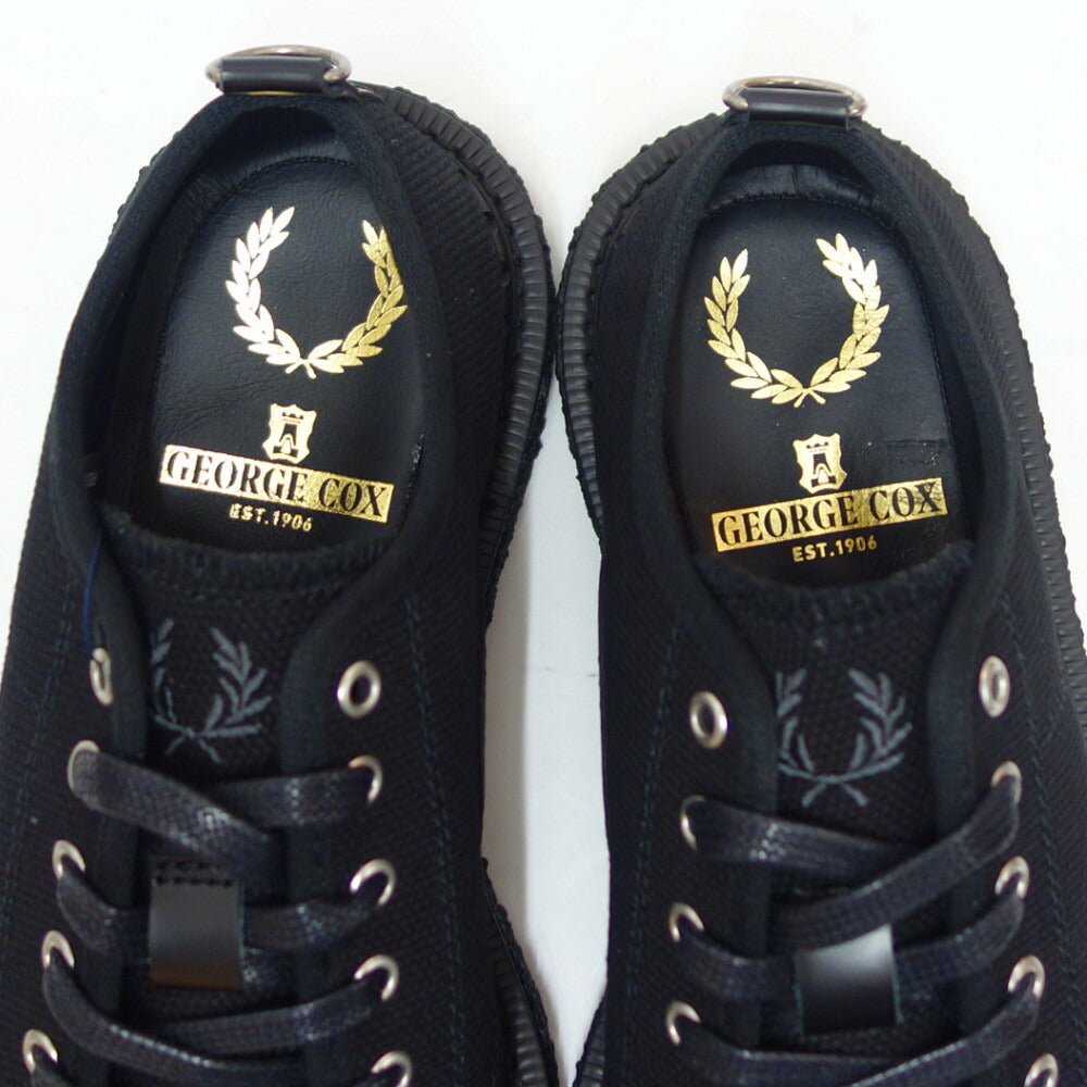 フレッドペリーFREDPERRYSB6335102(ユニセックス)FredPerry×GeorgeCoxMONKEYSHOEHVYCNVSカラー:ブラックレースアップクレープソール「靴」