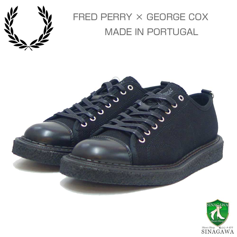 フレッドペリー FRED PERRY SB6335 102（ユニセックス）Fred Perry × George Cox MONKEY SHOE  HVY CNVS カラー：ブラック レースアップ クレープソール「靴」