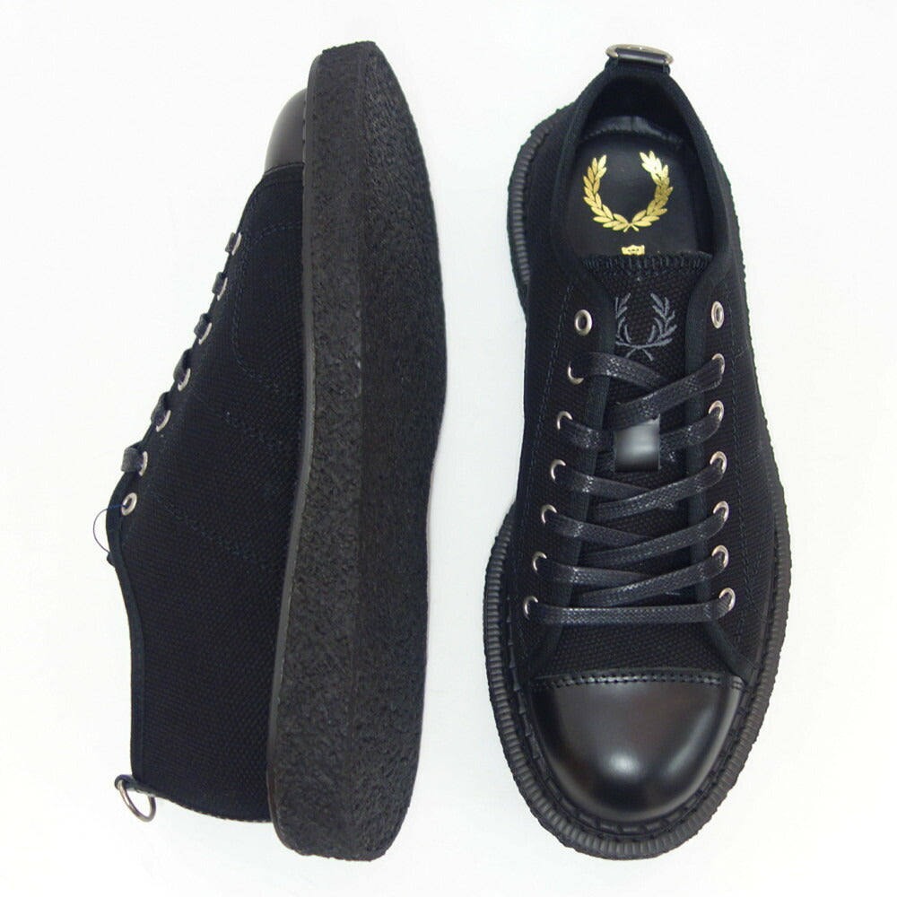 フレッドペリーFREDPERRYSB6335102(ユニセックス)FredPerry×GeorgeCoxMONKEYSHOEHVYCNVSカラー:ブラックレースアップクレープソール「靴」