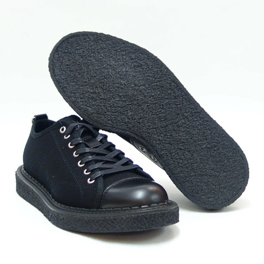フレッドペリーFREDPERRYSB6335102(ユニセックス)FredPerry×GeorgeCoxMONKEYSHOEHVYCNVSカラー:ブラックレースアップクレープソール「靴」