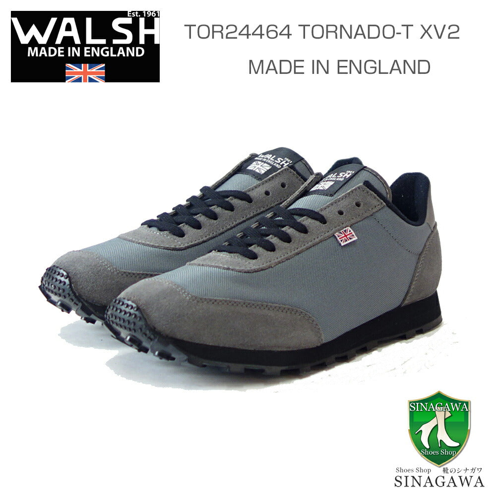WALSHウォルシュTOR24464(ユニセックス)TORNADO-TXV2カラー:グレー(英国製)スエード&ポリエステルのランニングスニーカー「靴」