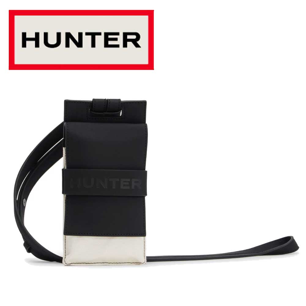 ハンター HUNTER UBP2304CAA リファインド スティッチ キャンバス フォンポーチ (カラー:ブラック・ナチュラル) ポーチ ショルダーバッグ