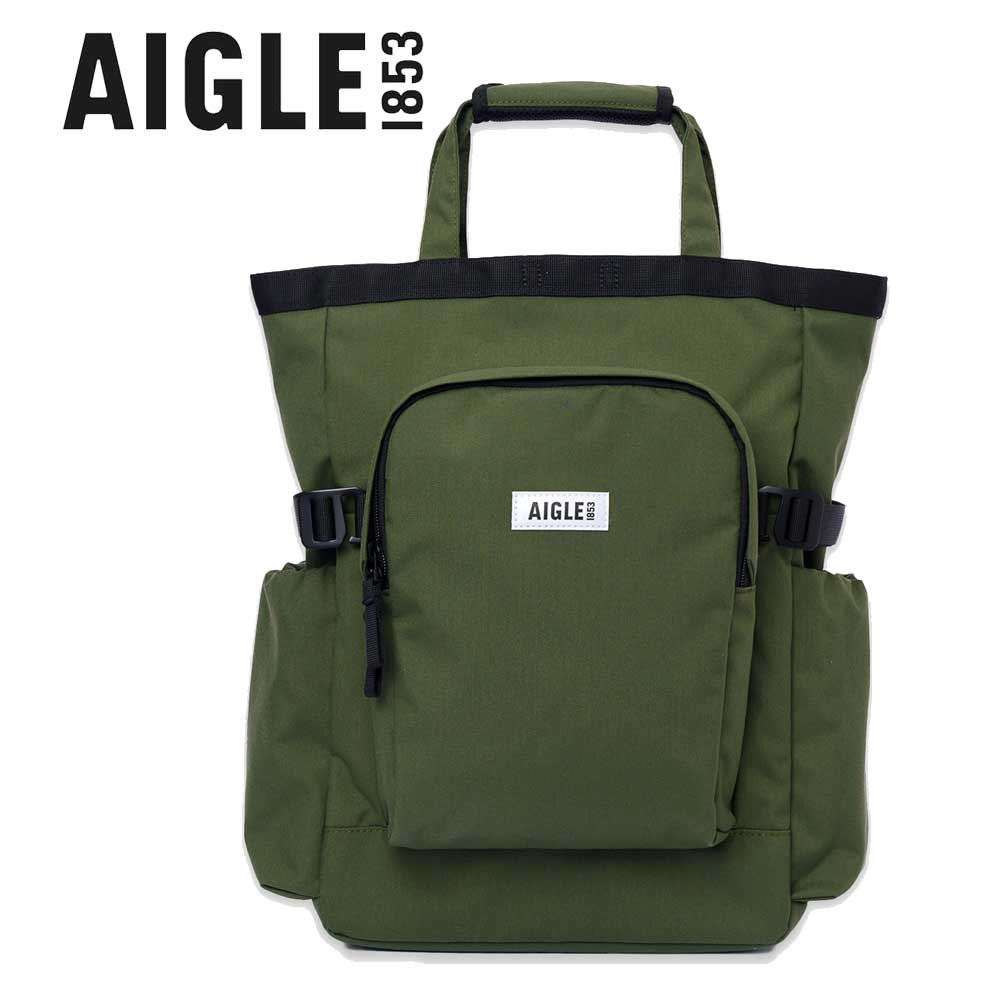 エーグル AIGLE ZNHAP94 アーバンモビリティ2wayトート (ブラック・カーキ) デイパック リュック トートバッグ ユニセックス