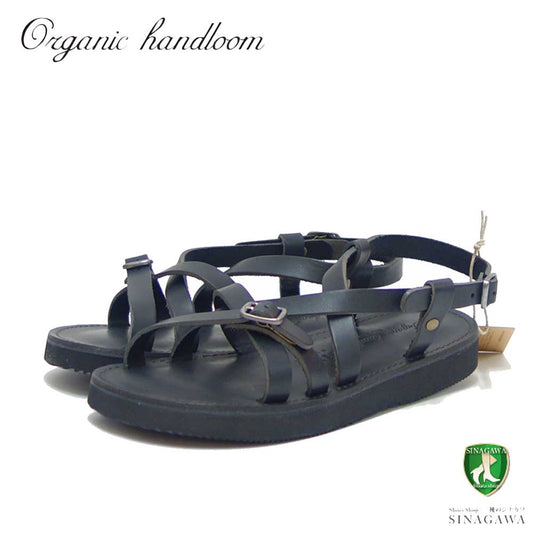 オーガニックハンドルーム Organic Handloom GAYA 001009 ブラック  フラットサンダル  日本製 天然皮革「靴」