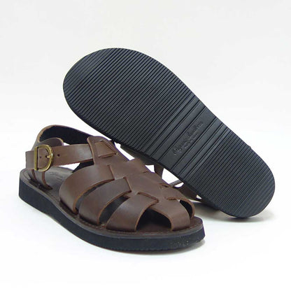 オーガニックハンドルーム Organic Handloom GURKHA 002208 ダークブラウン  フラットサンダル  日本製 天然皮革「靴」