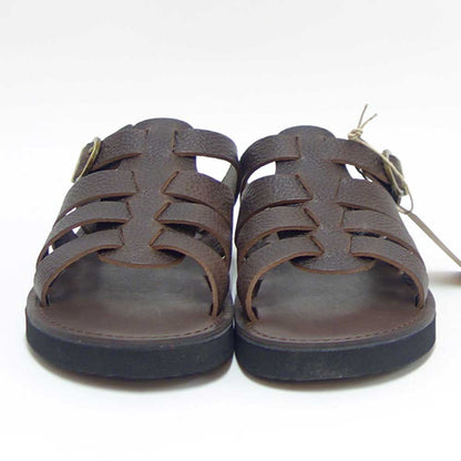 オーガニックハンドルーム Organic Handloom MONTEREAU 008310 シュリンクダークブラウン  スライドサンダル グルカサンダル  日本製 天然皮革「靴」