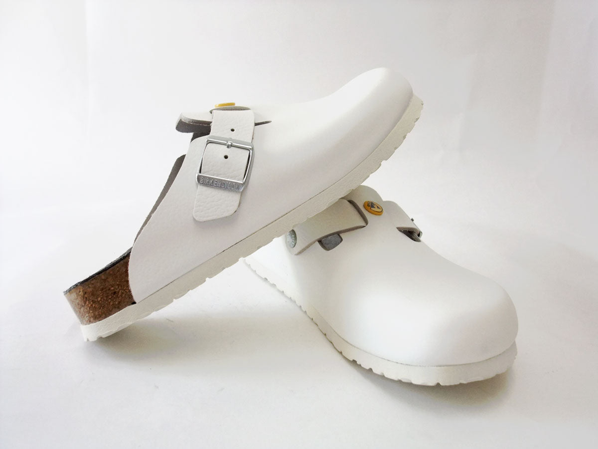 帯電消散機能付きBIRKENSTOCK ビルケンシュトック 正規品   Boston（ボストン） ESD 061370 ホワイト（メンズ） ナチュラルな天然皮革アッパー 「靴」サンダル ALPRO アルプロ 医療機関用