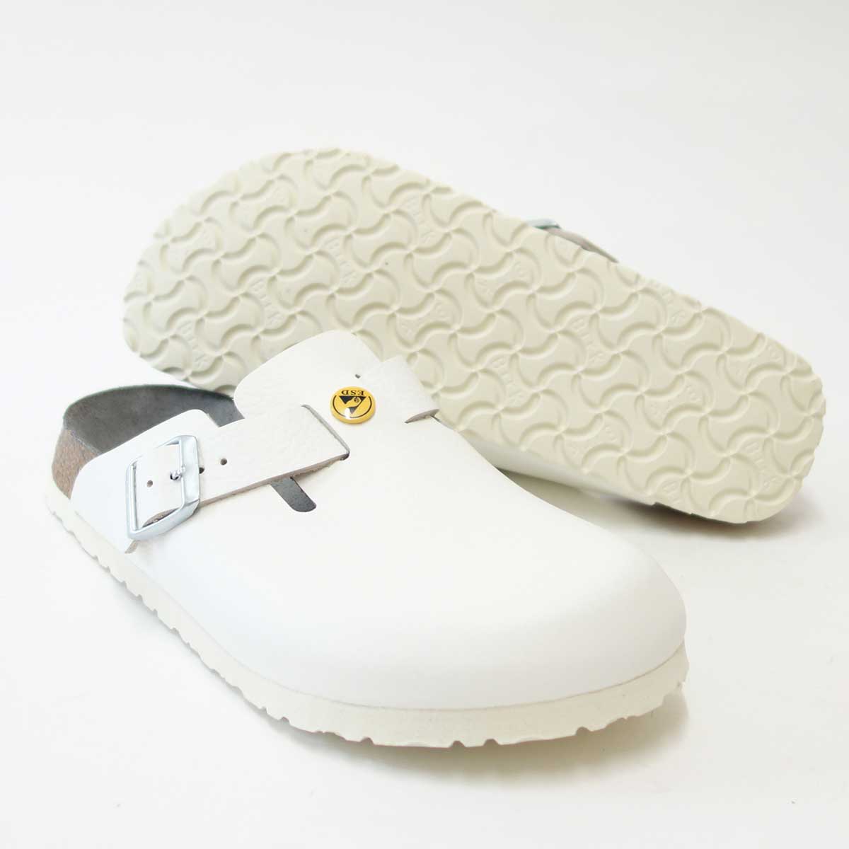 BIRKENSTOCK ビルケンシュトック プロフェッショナル  Boston（ボストン） ESD 帯電消散機能付き  061378 ホワイト（レディース） ナチュラルな天然皮革アッパー 「靴」サンダル ALPRO アルプロ 医療機関用