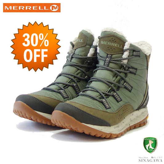 【SALE 30%OFF】 MERRELL メレル アントラ スニーカー ブーツ（レディース） 066948  LICHEN 防水 ウォーキング  高機能ビブラムソール 新感覚コンフォートスニーカー 「靴」