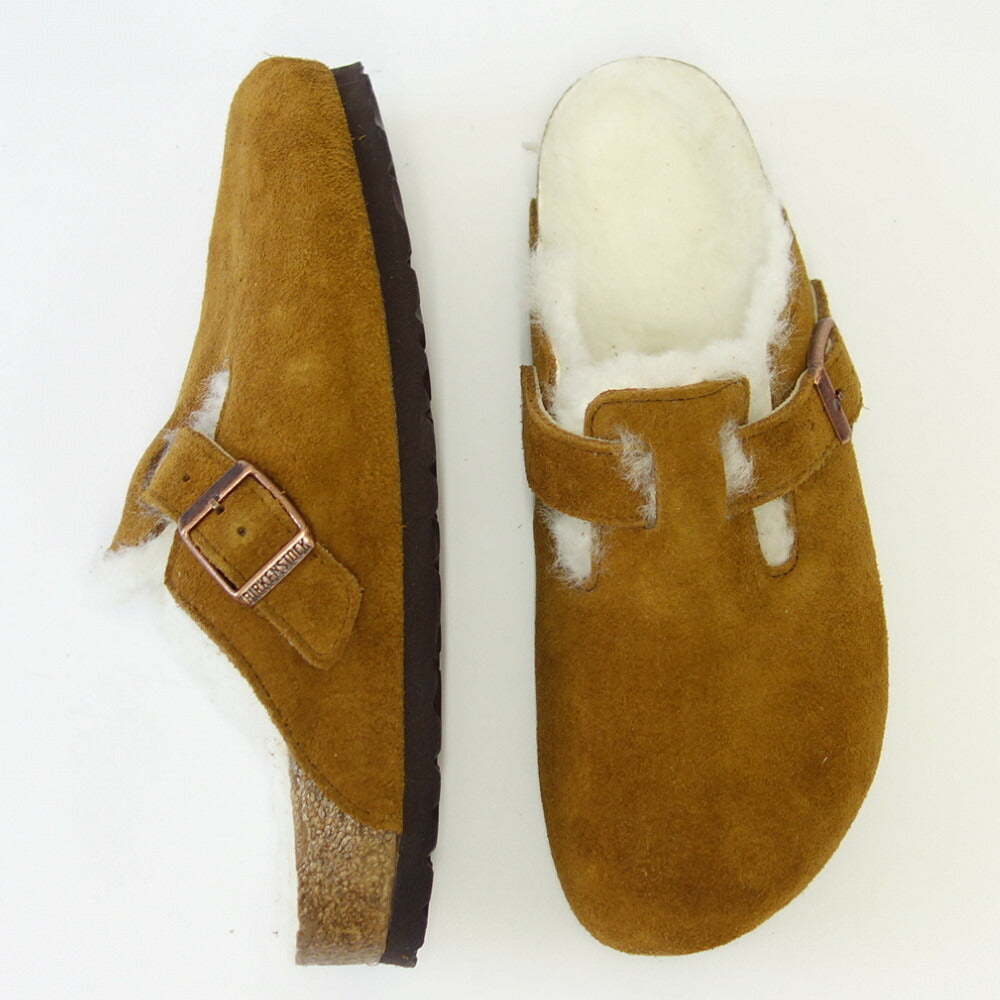 ビルケンシュトック BIRKENSTOCK Boston VL/Fell（ボストン）幅狭（ナローフィット） 1001141（スエードレザー／ミンク）（ラムスキンボア） サボ クロッグ ドイツ製快適サンダル 「靴」