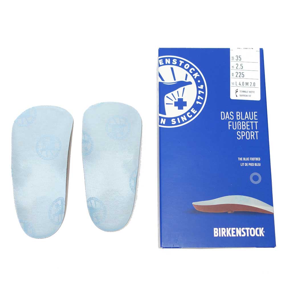 ビルケンシュトック BIRKENSTOCK インソール  ブルーフットベッド スポーツ カラー：ブルー 1001174（幅狭）コルク製フットベッド（ドイツ製）