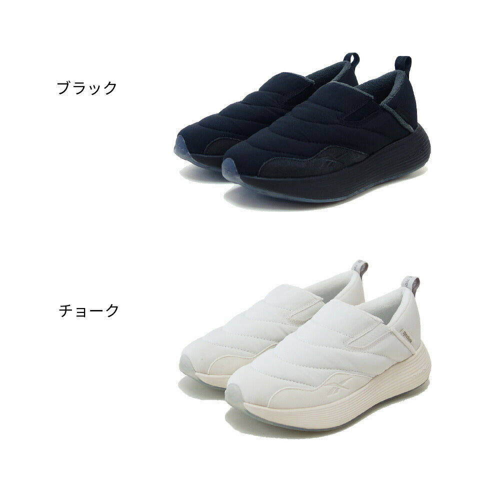 ReebokリーボックDMXCOMFORT+SLIPONWINTER10020816（レディース）コンフォートプラススリッポンウィンタースニーカー楽ちんシンプル白黒ホワイトブラック100208162100208163「靴」