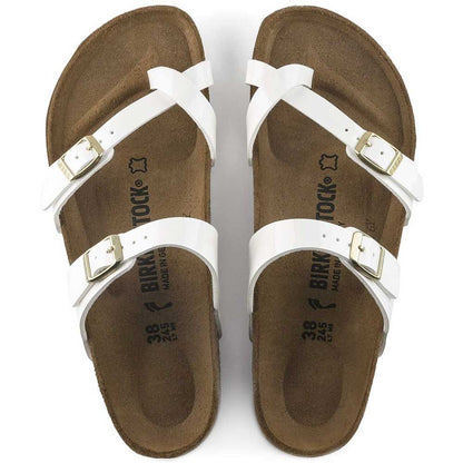 BIRKENSTOCKビルケンシュトックMAYARI（マヤリ）パテントホワイト1005280（レギュラーフィット幅広）レディースサンダルミュールクロッグコンフォートドイツ製「正規品」「靴」