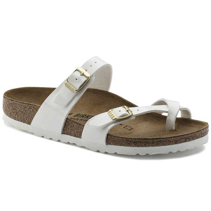 BIRKENSTOCKビルケンシュトックMAYARI（マヤリ）パテントホワイト1005280（レギュラーフィット幅広）レディースサンダルミュールクロッグコンフォートドイツ製「正規品」「靴」