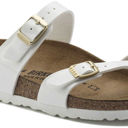 BIRKENSTOCKビルケンシュトックMAYARI（マヤリ）パテントホワイト1005280（レギュラーフィット幅広）レディースサンダルミュールクロッグコンフォートドイツ製「正規品」「靴」