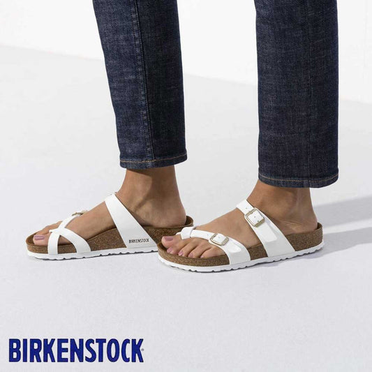 BIRKENSTOCKビルケンシュトックMAYARI（マヤリ）パテントホワイト1005280（レギュラーフィット幅広）レディースサンダルミュールクロッグコンフォートドイツ製「正規品」「靴」