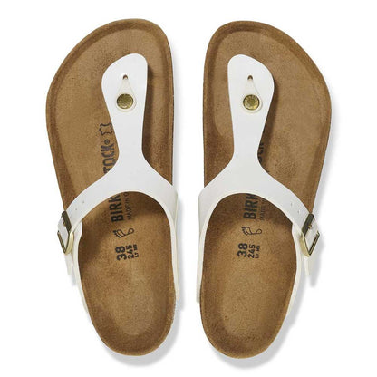 BIRKENSTOCKビルケンシュトックGizeh（ギゼ）パテントホワイト1005299（レギュラーフィット幅広）レディースサンダルミュールクロッグコンフォートドイツ製「正規品」「靴」