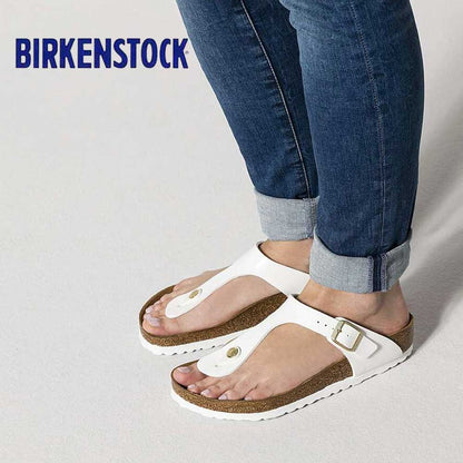 BIRKENSTOCKビルケンシュトックGizeh（ギゼ）パテントホワイト1005299（レギュラーフィット幅広）レディースサンダルミュールクロッグコンフォートドイツ製「正規品」「靴」