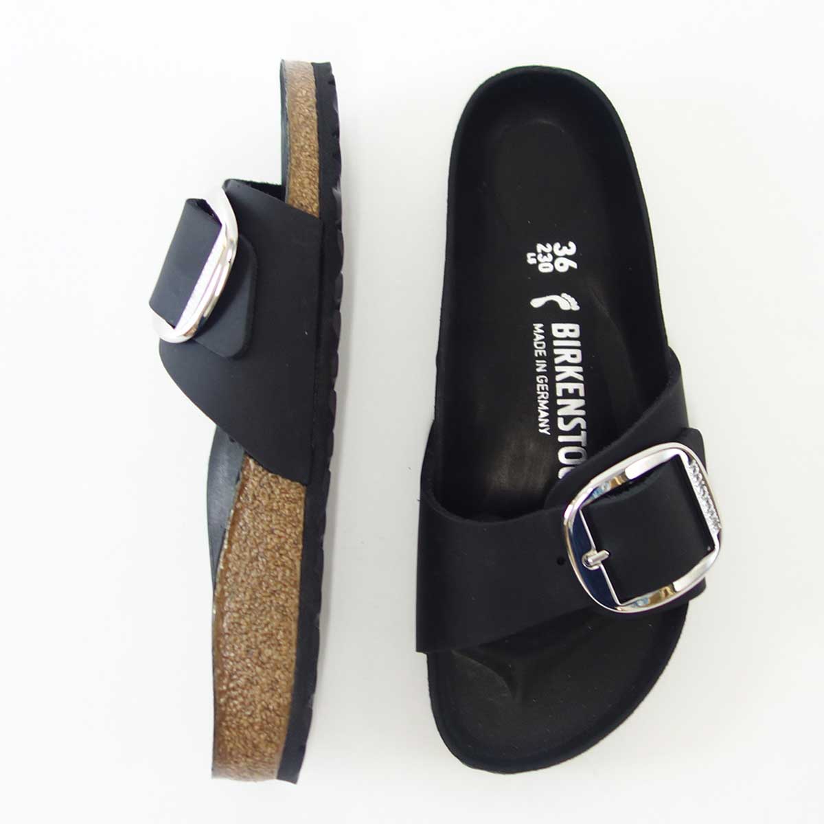 BIRKENSTOCKビルケンシュトックMADRIDBigBuckle（マドリッド）GC1006523オイルドレザー／ブラック（レディース）「正規輸入品」ドイツ生まれの快適サンダル「靴」