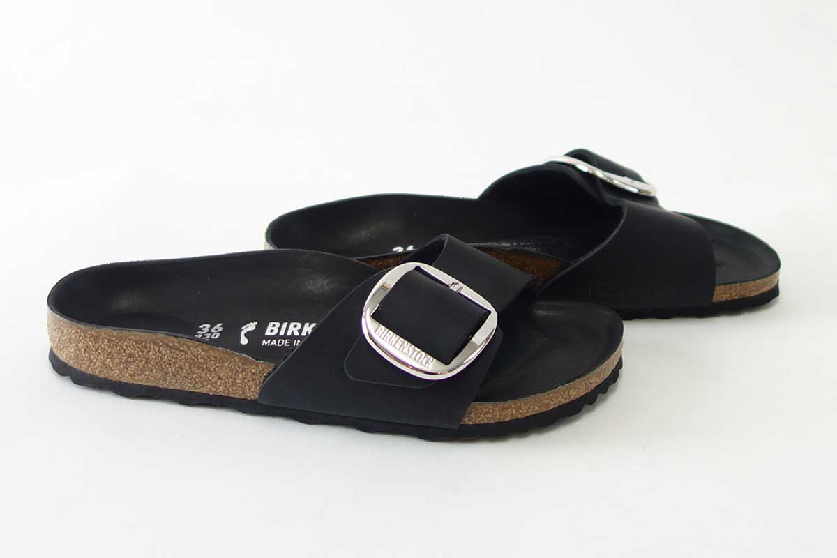 BIRKENSTOCKビルケンシュトックMADRIDBigBuckle（マドリッド）GC1006523オイルドレザー／ブラック（レディース）「正規輸入品」ドイツ生まれの快適サンダル「靴」