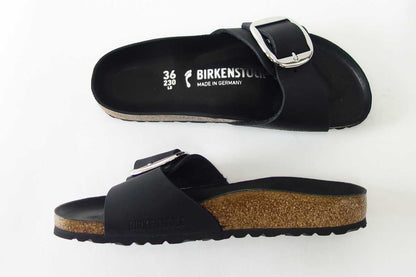 BIRKENSTOCKビルケンシュトックMADRIDBigBuckle（マドリッド）GC1006523オイルドレザー／ブラック（レディース）「正規輸入品」ドイツ生まれの快適サンダル「靴」