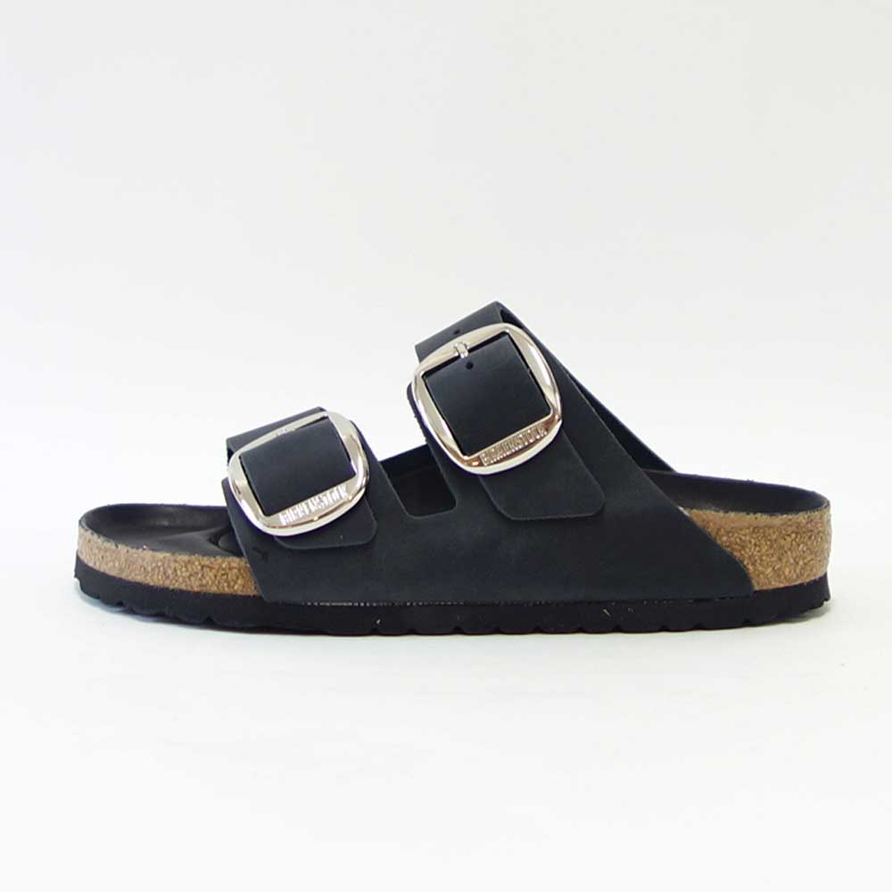 BIRKENSTOCK ビルケンシュトック Arizona Big Buckle（アリゾナ ビッグバックル）オイルドレザー ブラック 1011075（ナローフィット 幅狭） ドイツ製 コンフォートサンダル 天然皮革「靴」