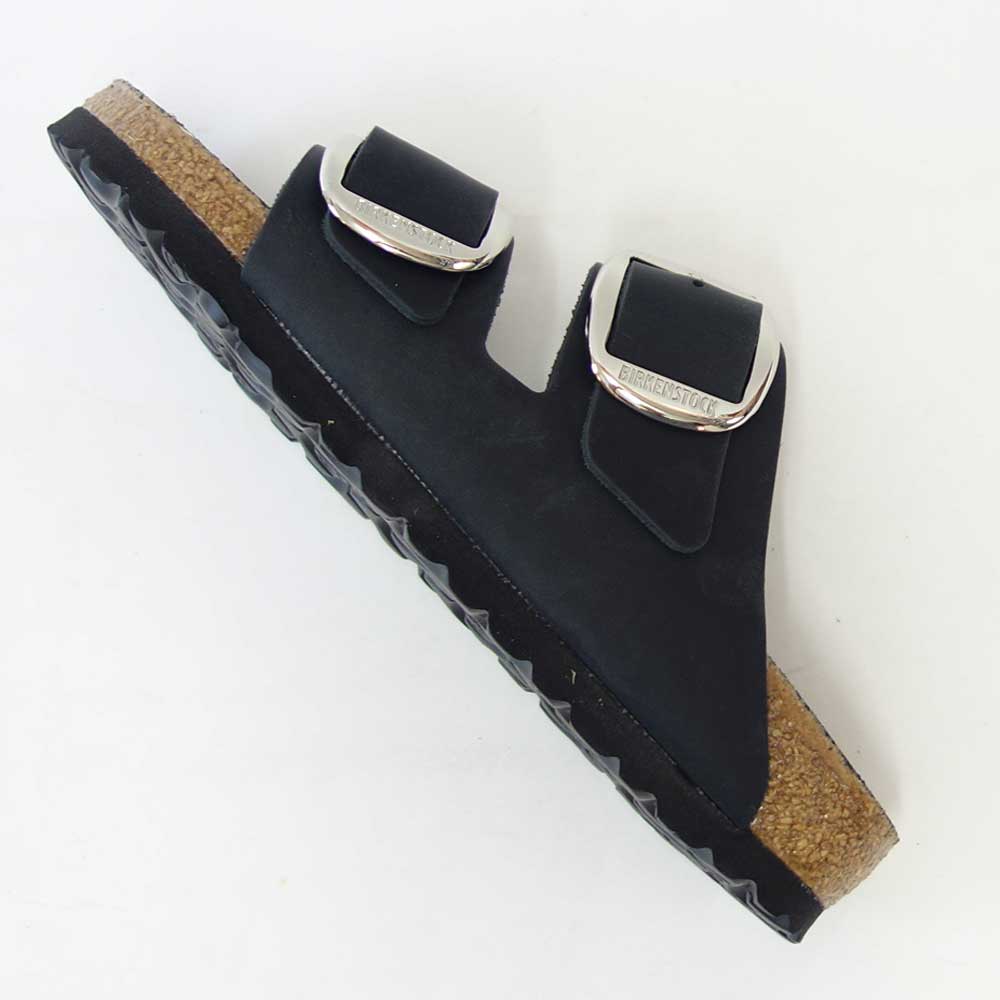 BIRKENSTOCK ビルケンシュトック Arizona Big Buckle（アリゾナ ビッグバックル）オイルドレザー ブラック 1011075（ナローフィット 幅狭） ドイツ製 コンフォートサンダル 天然皮革「靴」