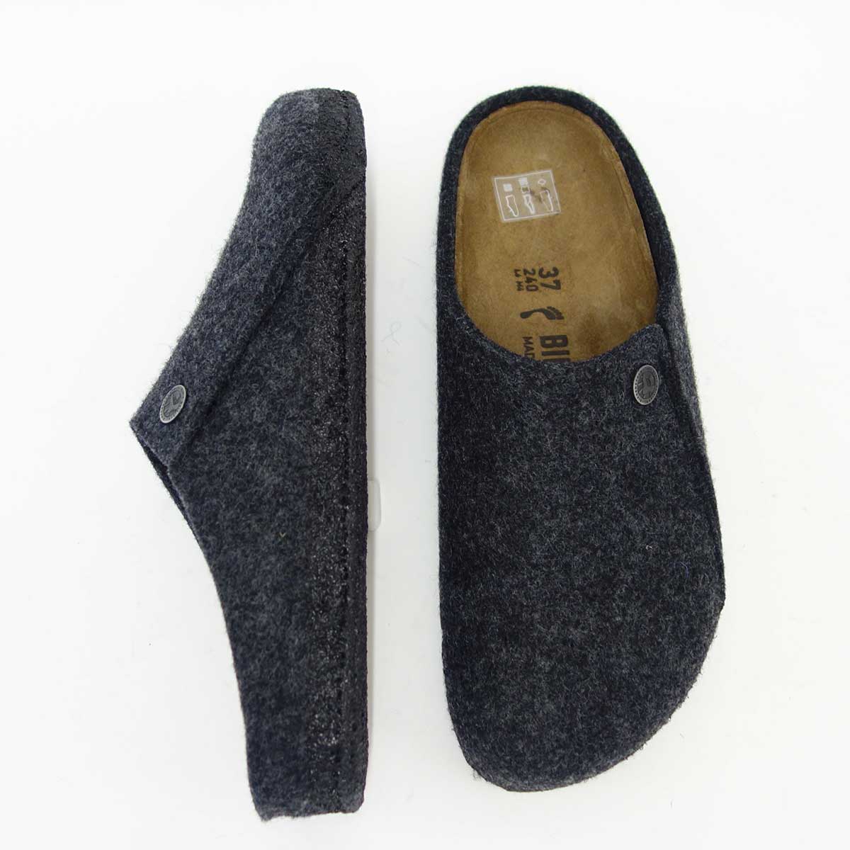 ビルケンシュトック BIRKENSTOCK Zermatt Rivet（ツェルマット）幅狭（ナローフィット） 1014932（ウールフェルト／アンスラジット） 「靴」