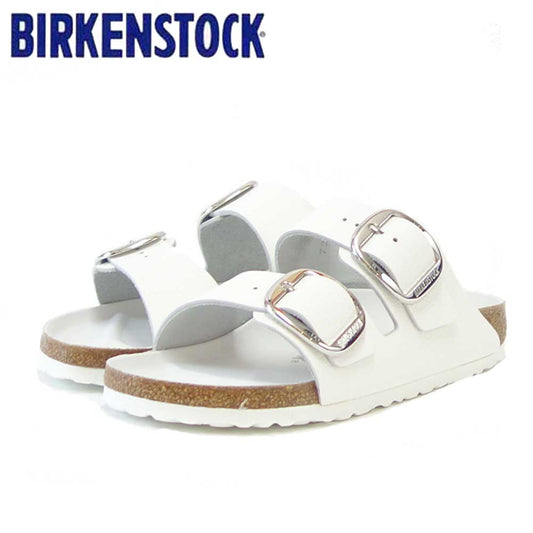 BIRKENSTOCK ビルケンシュトック Arizona Big Buckle（アリゾナ ビッグバックル）ナチュラルレザー ホワイト 1016826（ナローフィット 幅狭） ドイツ製 コンフォートサンダル 天然皮革「靴」