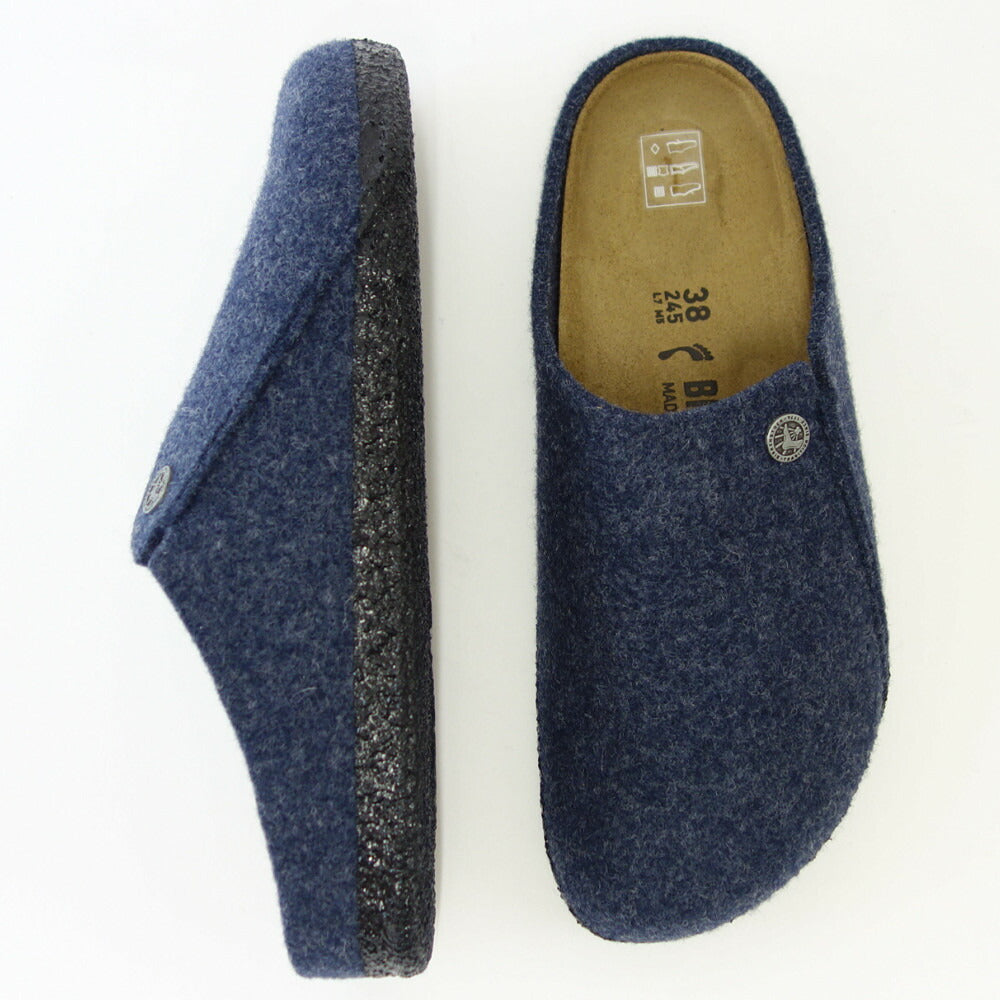 ビルケンシュトック BIRKENSTOCK Zermatt Rivet（ツェルマット）幅広（レギュラーフィット） 1017519（ウールフェルト／ダークブルー）メンズ イタリア製 室内履き「靴」