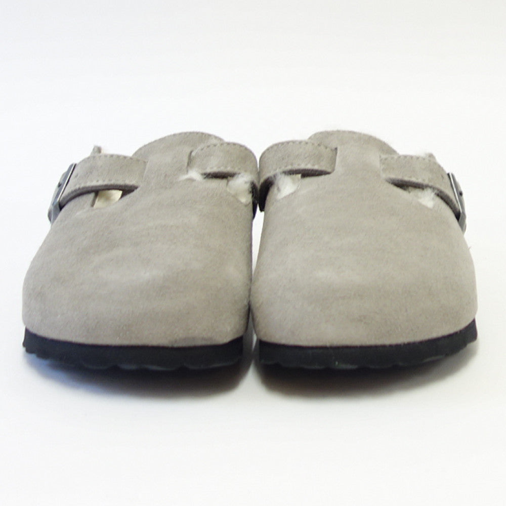 ビルケンシュトック BIRKENSTOCK Boston VL/Fell（ボストン）幅狭（ナローフィット） 1017651（スエードレザー／ストーンコイル）（ラムスキンボア） サボ クロッグ ドイツ製快適サンダル 「靴」