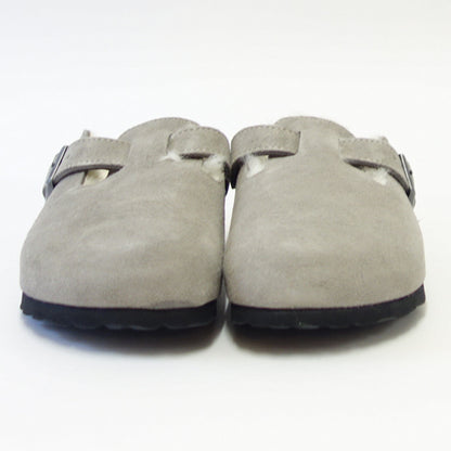 ビルケンシュトック BIRKENSTOCK Boston VL/Fell（ボストン）幅狭（ナローフィット） 1017651（スエードレザー／ストーンコイル）（ラムスキンボア） サボ クロッグ ドイツ製快適サンダル 「靴」