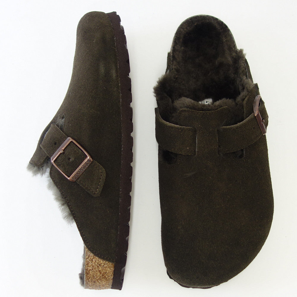 ビルケンシュトック BIRKENSTOCK Boston VL/Fell（ボストン）幅広（レギュラーフィット） 1020567 （スエードレザー／モカ）（ラムスキンボア）メンズ サボ クロッグ ドイツ製快適サンダル 「靴」