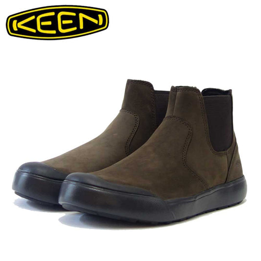 KEEN キーン エレナ チェルシー 1022029 ：Mulch / Black（ウィメンズ）天然皮革 アンクルブーツ 防水ブーツ 「靴」