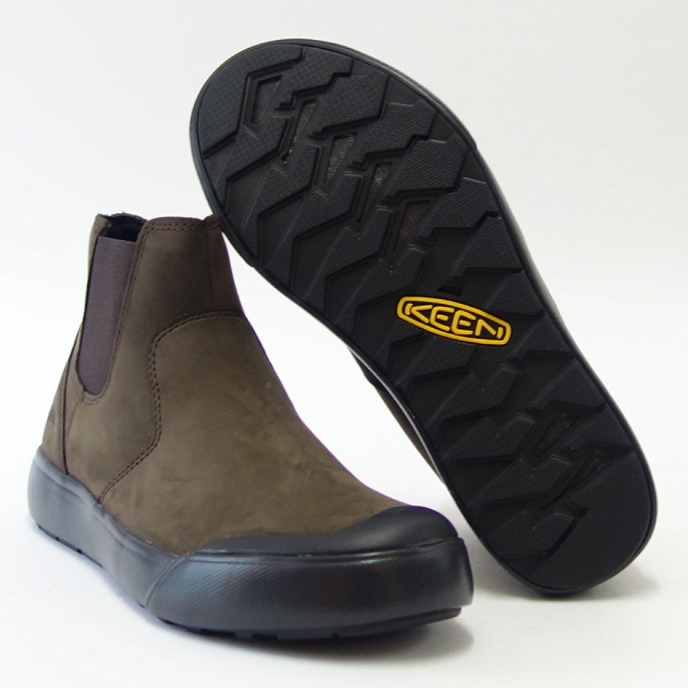KEEN キーン エレナ チェルシー 1022029 ：Mulch / Black（ウィメンズ）天然皮革 アンクルブーツ 防水ブーツ 「靴」