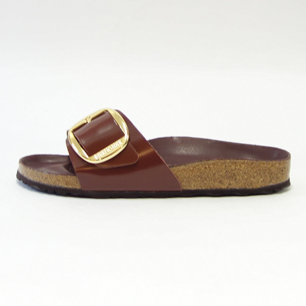 BIRKENSTOCK ビルケンシュトック Madrid Big Buckle（マドリッド ビッグバックル）ハイシャイン チョコレート 1022568（ナローフィット 幅狭） ドイツ製 コンフォートサンダル エナメルレザー「靴」