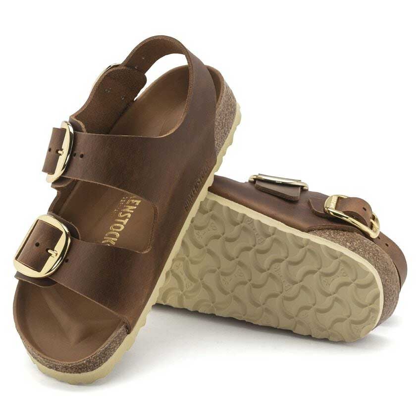 BIRKENSTOCKビルケンシュトックMilanoBigBuckle（ミラノ）オイルドレザーコニャック1024067（ナローフィット幅狭）レディースサンダル「靴」