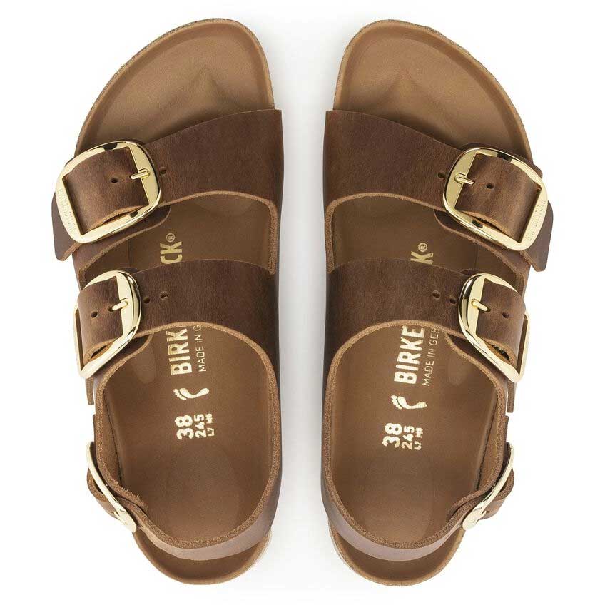 BIRKENSTOCKビルケンシュトックMilanoBigBuckle（ミラノ）オイルドレザーコニャック1024067（ナローフィット幅狭）レディースサンダル「靴」