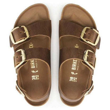 BIRKENSTOCKビルケンシュトックMilanoBigBuckle（ミラノ）オイルドレザーコニャック1024067（ナローフィット幅狭）レディースサンダル「靴」