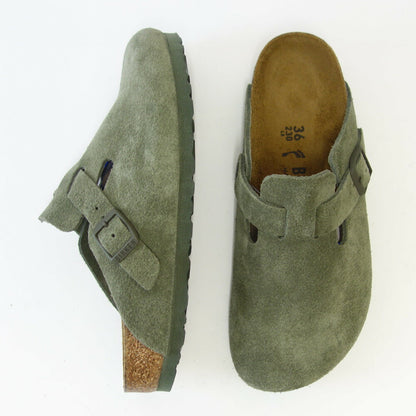 ビルケンシュトック BIRKENSTOCK Boston（ボストン）レディース 幅狭（ナローフィット） 1024714（スエードレザー／グリーン） サボ クロッグ ドイツ製快適サンダル 「靴」