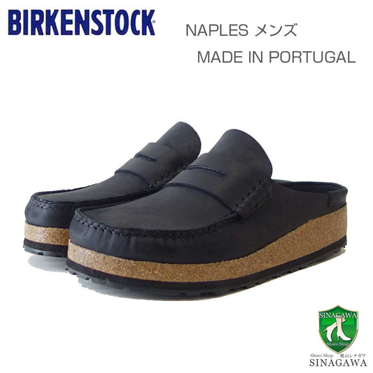 ビルケンシュトックBIRKENSTOCKNaples（ネープルス）幅広（レギュラーフィット）1025040（オイルヌバックレザー／ブラック）メンズサボクロッグ快適サンダル「靴」
