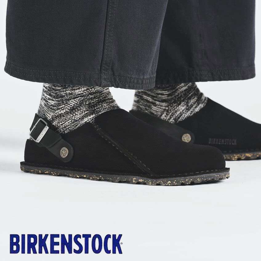 ビルケンシュトックBIRKENSTOCKLutryPremiumSuede（ルトリー）幅狭（ナローフィット）1025356（ベロアレザー／ブラック）サボクロッグ快適サンダル「靴」