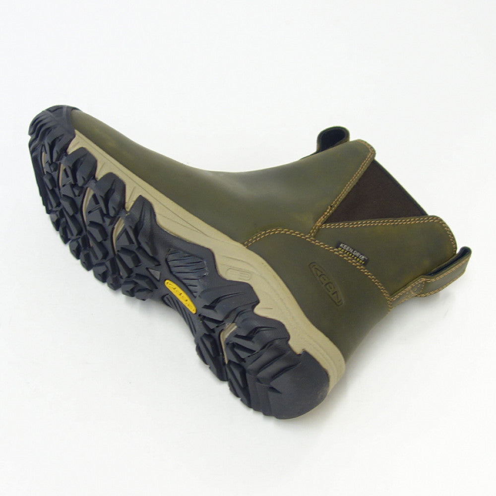 KEEN キーン グレタ チェルシー ウォータープルーフ 1025527 ：Olive/Timberwolf（ウィメンズ）天然皮革 アンクルブーツ 防水ブーツ アウトドア 「靴」