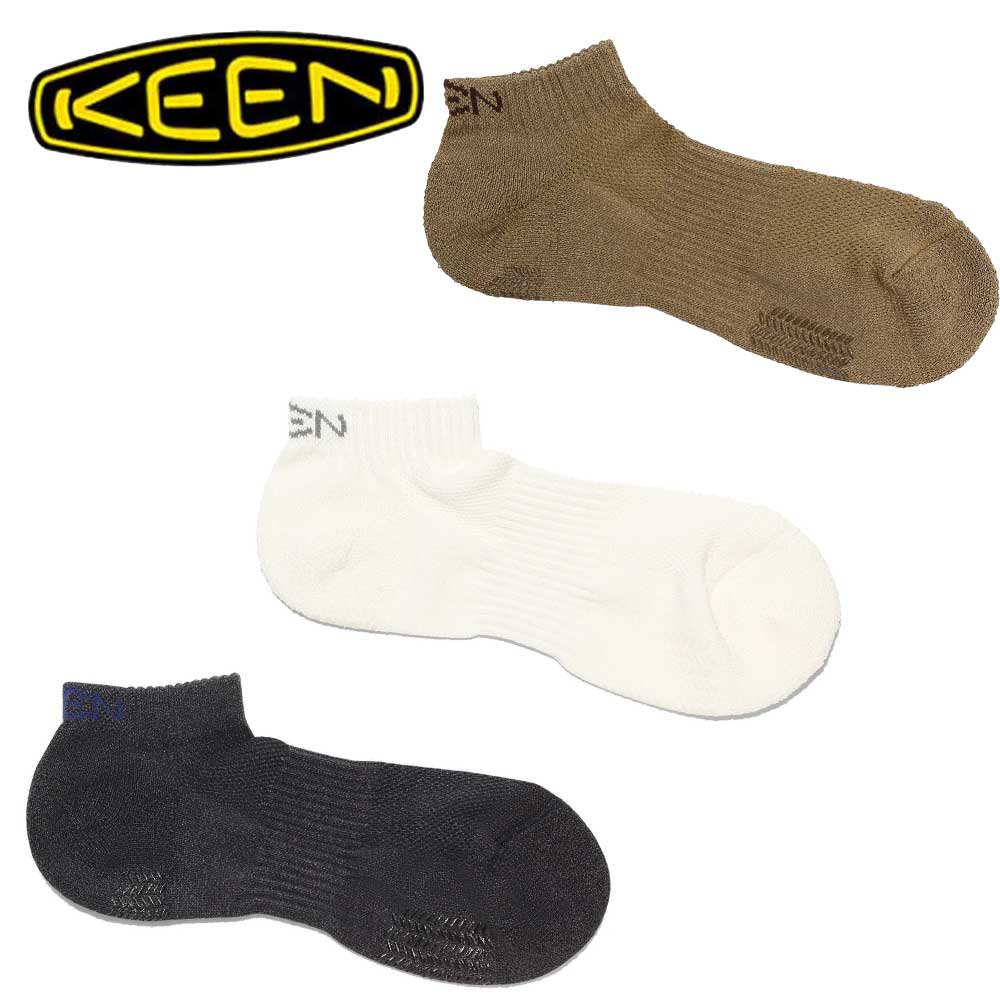 KEEN キーン ワシ ソックス ローカット （ユニセックス） カラー：White(1025740) ・ New Black(1025744) ・ Brindle/Coffeebean(1025921) 日本製 靴下 アウトドア ウォーキング ハイキング